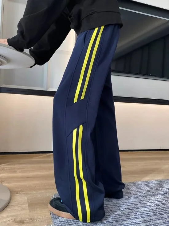 Men's Plus Size Striped Wide-Leg Casual Pants - Picture 3 of 5